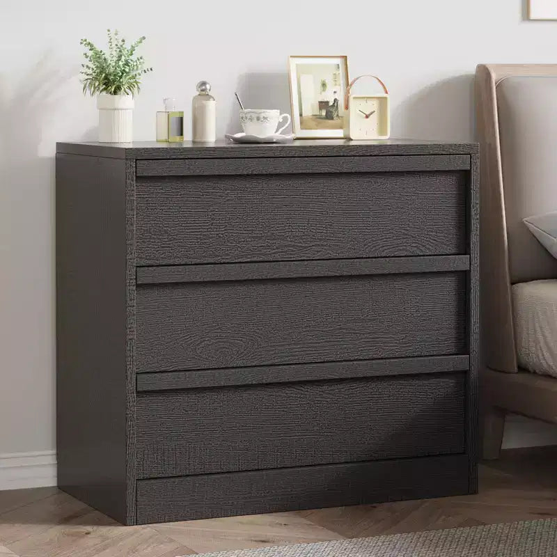 Table de chevet haute à 3 tiroirs – Table d'appoint et table de chevet moderne avec grand espace de rangement et kit anti-basculement pour chambre et salon