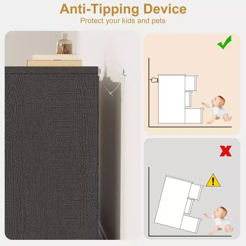 Table de chevet haute à 3 tiroirs – Table d'appoint et table de chevet moderne avec grand espace de rangement et kit anti-basculement pour chambre et salon