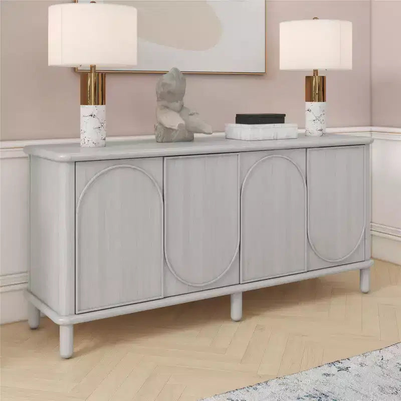 Buffet rustique en bois avec étagères ajustables