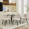 Dining Chairs Set of 6/4, Side Chairs with High-Back Linen Fabric, Padded Seat, turdy Wood Legs for Kitchen, Dining Room, Caf, Farmhouse, Beige