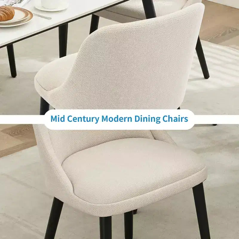 Dining Chairs Set of 6/4, Side Chairs with High-Back Linen Fabric, Padded Seat, turdy Wood Legs for Kitchen, Dining Room, Caf, Farmhouse, Beige