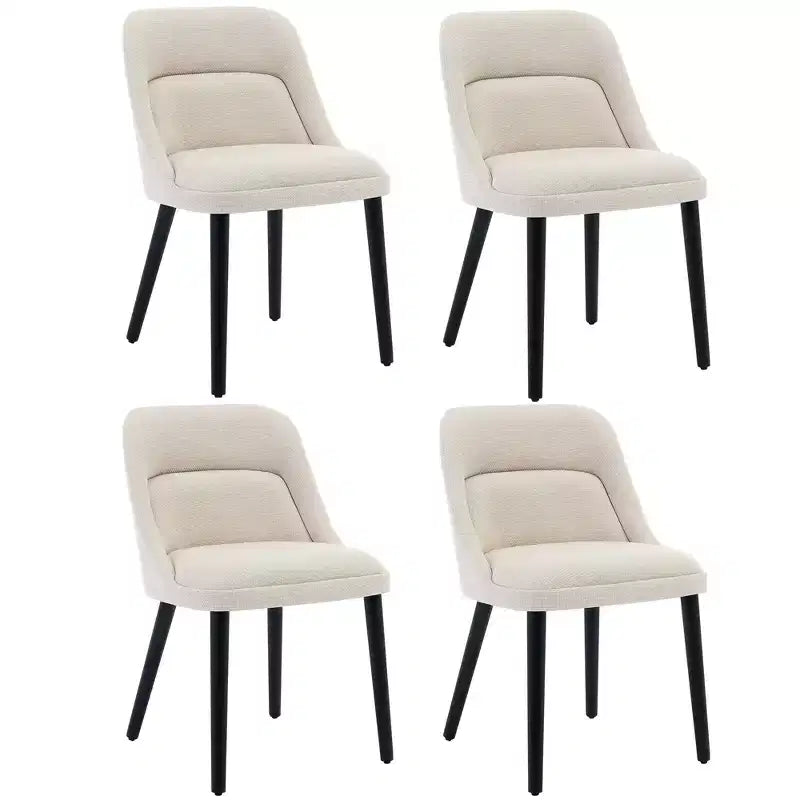 Dining Chairs Set of 6/4, Side Chairs with High-Back Linen Fabric, Padded Seat, turdy Wood Legs for Kitchen, Dining Room, Caf, Farmhouse, Beige