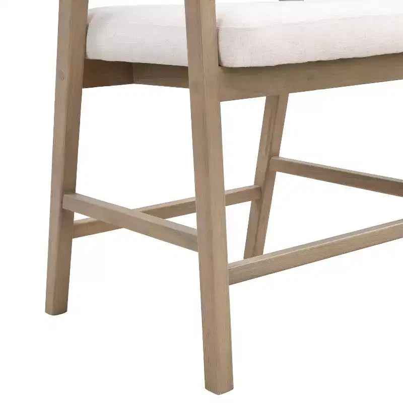 ModernLuxe Rubberwood Counter Height Bar Stools, Accent Armchairs with Rattan Backrest - Set of 2