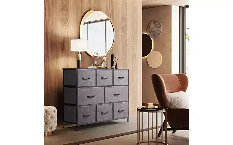 DEXYLLO 8 Drawer Dresser for Bedroom, Fabric Dresser with Large Storage Drawer Unit for Entryway, Chest of Drawers for Living Room