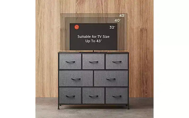 DEXYLLO 8 Drawer Dresser for Bedroom, Fabric Dresser with Large Storage Drawer Unit for Entryway, Chest of Drawers for Living Room