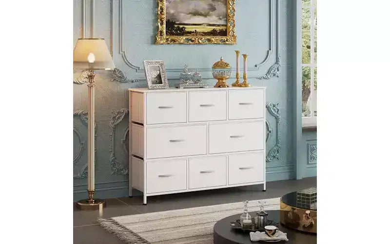 DEXYLLO 8 Drawer Dresser for Bedroom, Fabric Dresser with Large Storage Drawer Unit for Entryway, Chest of Drawers for Living Room