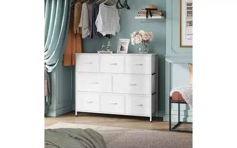 DEXYLLO 8 Drawer Dresser for Bedroom, Fabric Dresser with Large Storage Drawer Unit for Entryway, Chest of Drawers for Living Room