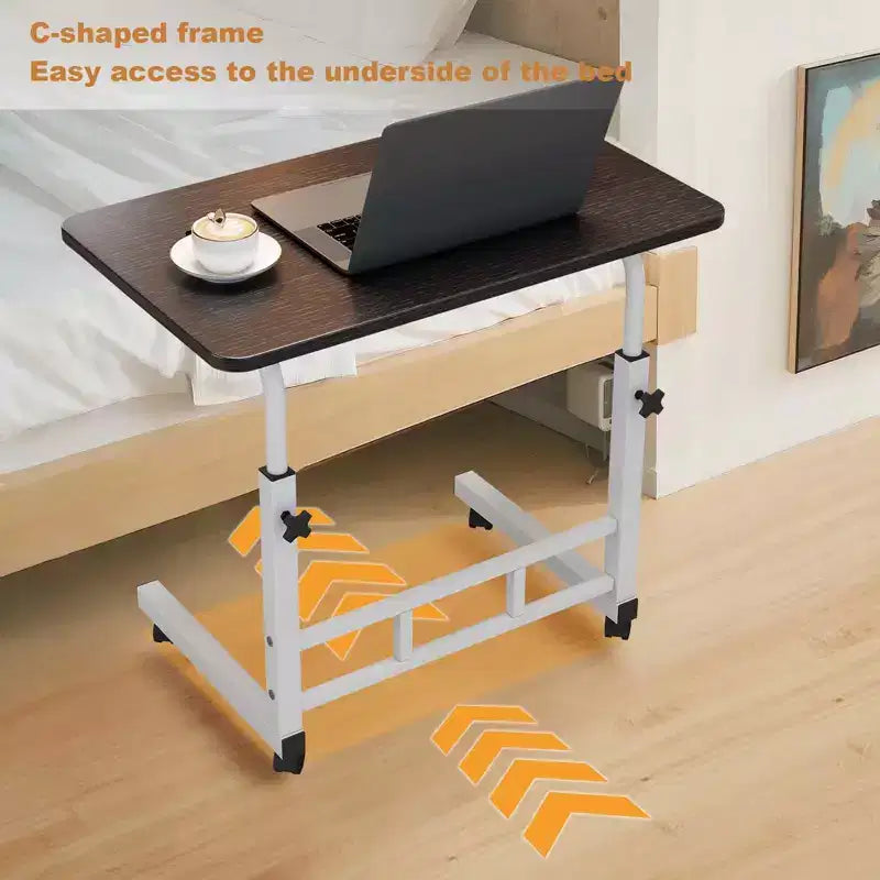 Adjustable Height Mobile Computer Desk with Wheels for Small Spaces, Rolling Standing Work Table for Home Office, Study and Bedroom