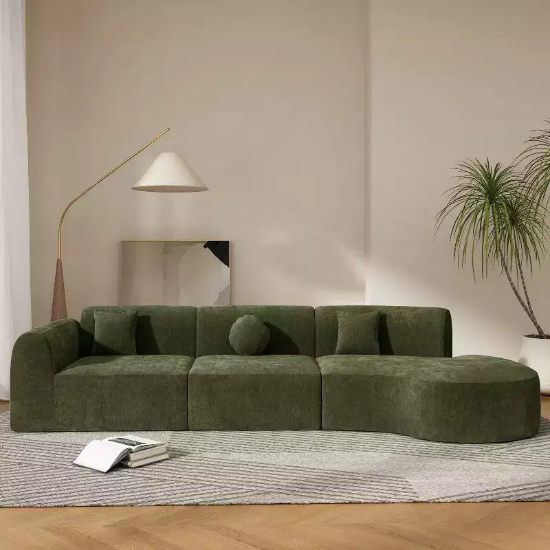 Christopher Knight Home Isolde 140 Modern 4-Seater Upholstered Curved Sectional Sofa