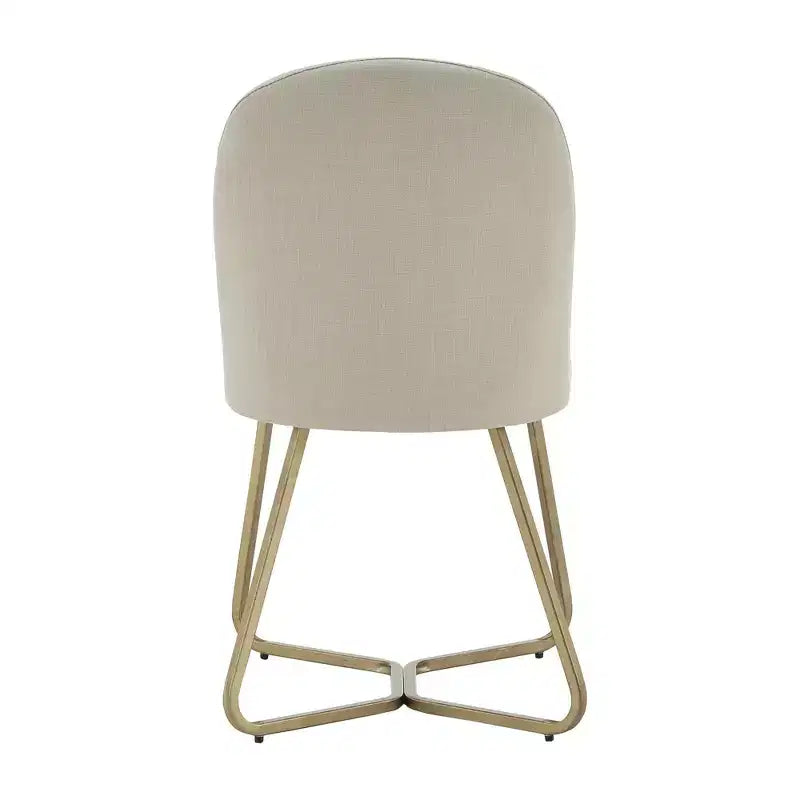 Jolana 45 Round Oak Top Black Finish Dining Table and Linen Upholstered Dining Chairs Set - iNSPIRE Q