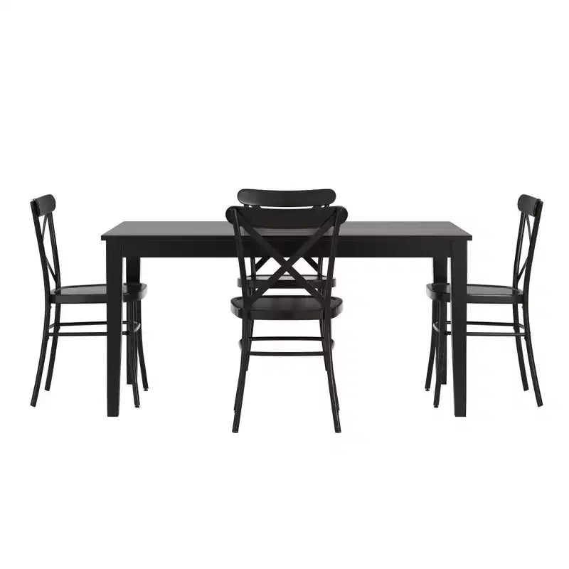 Salido Black Finish Dining Set - 5-Piece - iNSPIRE Q