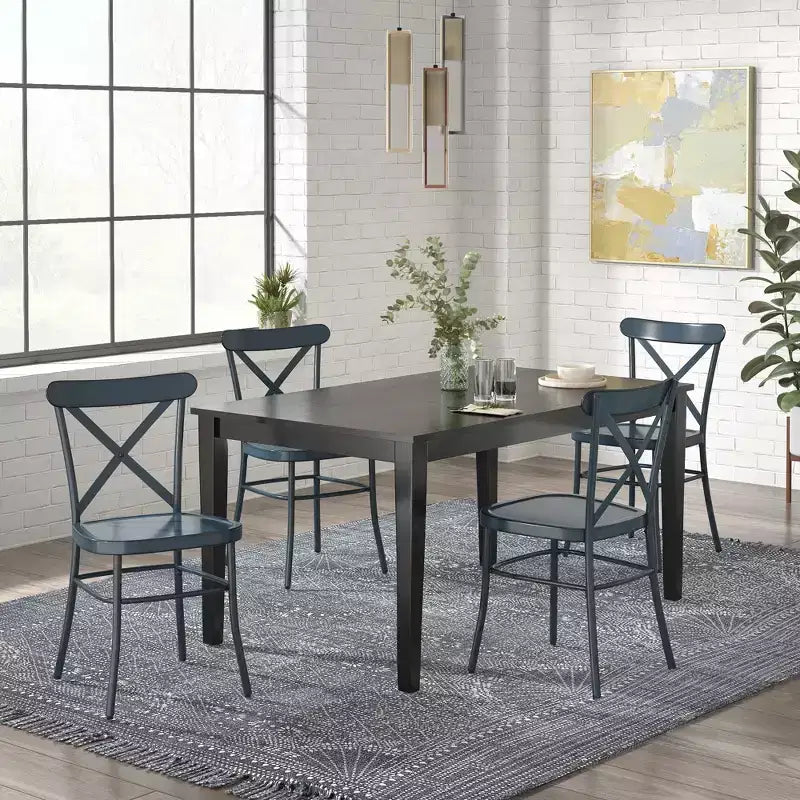 Salido Black Finish Dining Set - 5-Piece - iNSPIRE Q