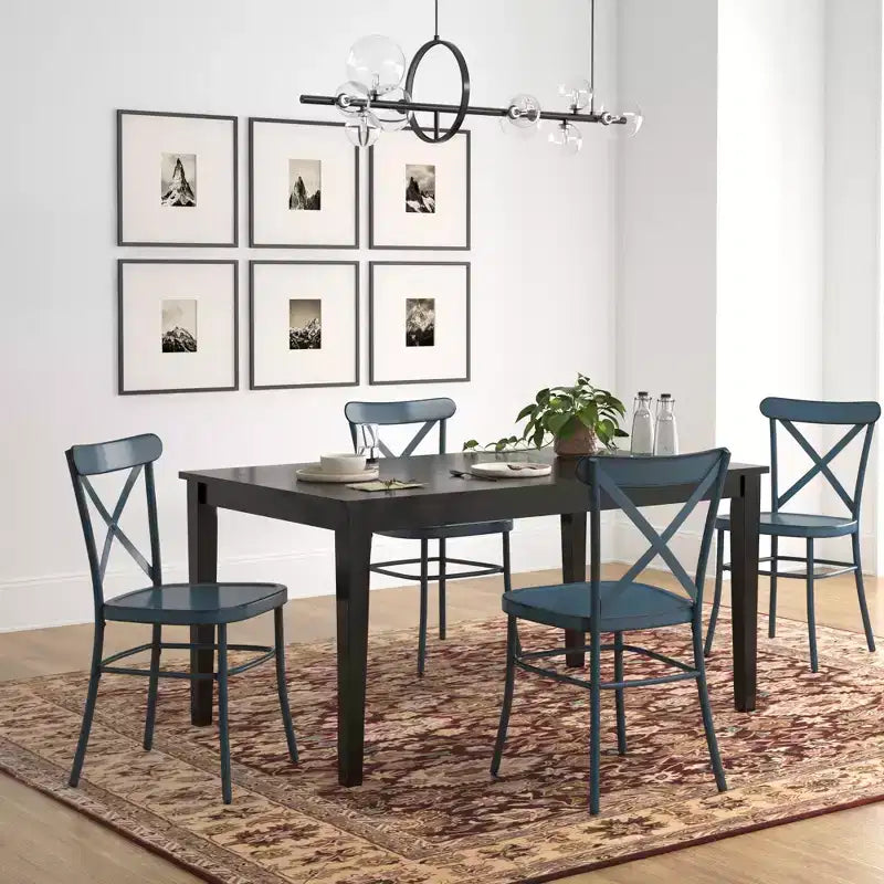 Salido Black Finish Dining Set - 5-Piece - iNSPIRE Q