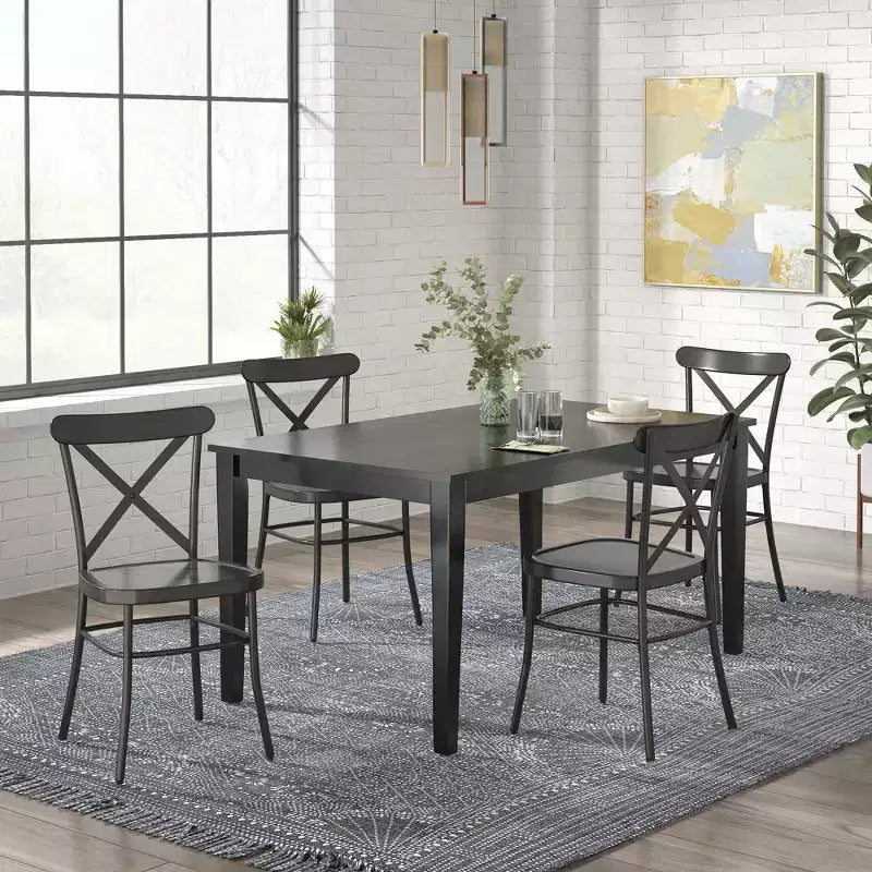 Salido Black Finish Dining Set - 5-Piece - iNSPIRE Q