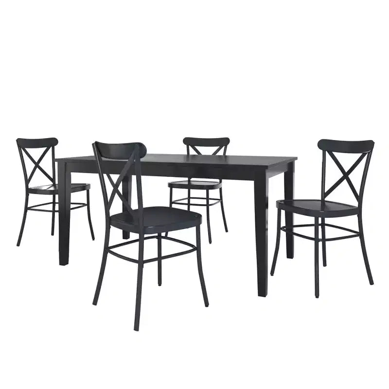 Salido Black Finish Dining Set - 5-Piece - iNSPIRE Q