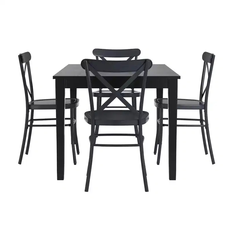 Salido Black Finish Dining Set - 5-Piece - iNSPIRE Q