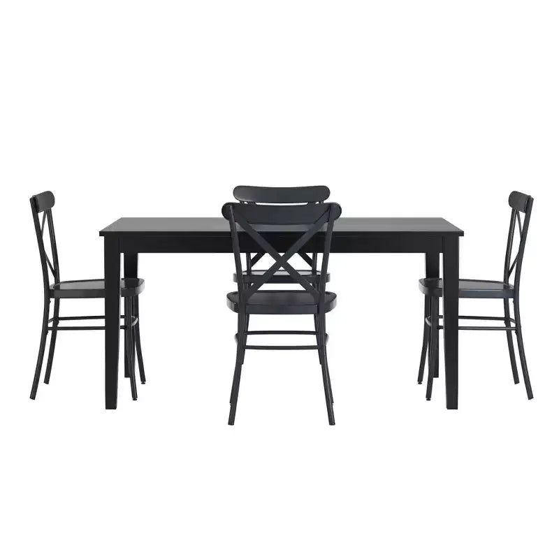 Salido Black Finish Dining Set - 5-Piece - iNSPIRE Q