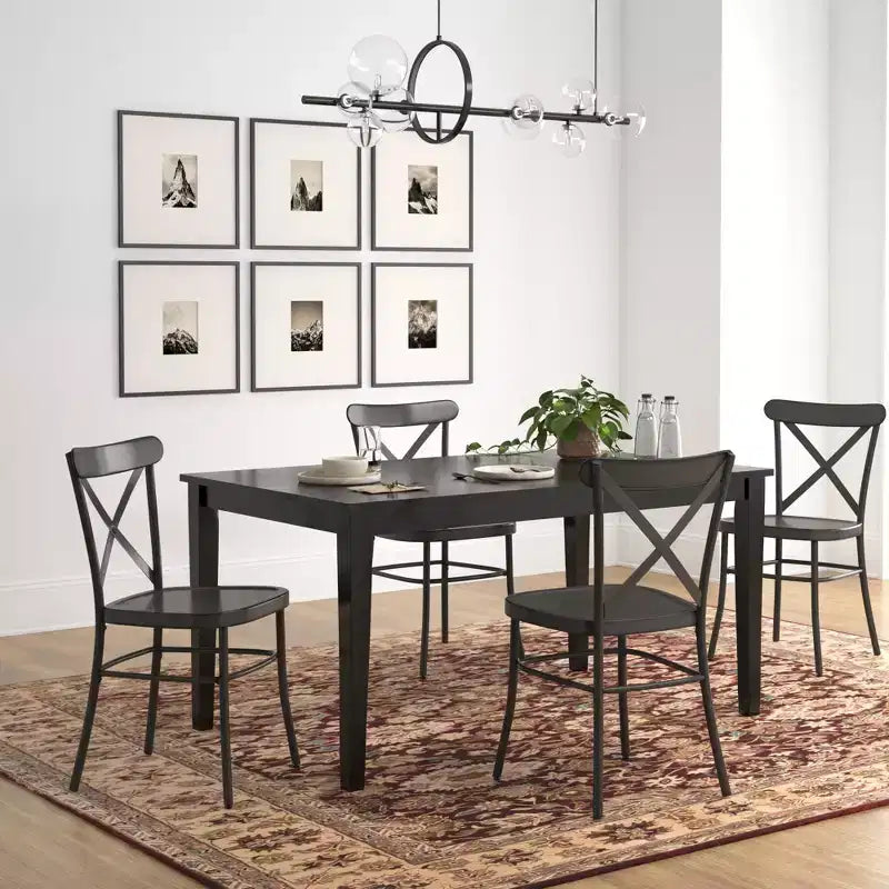 Salido Black Finish Dining Set - 5-Piece - iNSPIRE Q