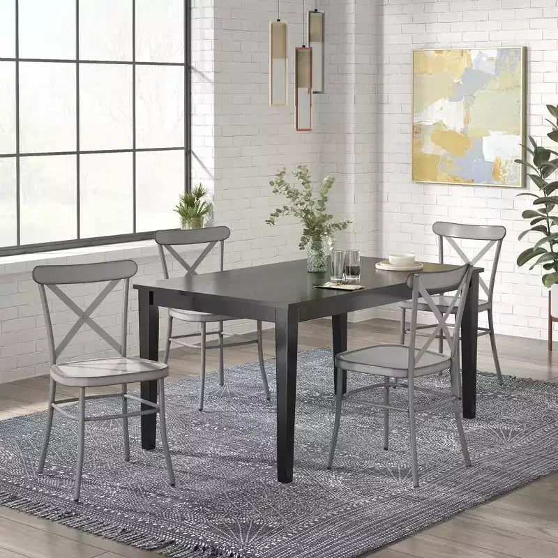 Salido Black Finish Dining Set - 5-Piece - iNSPIRE Q