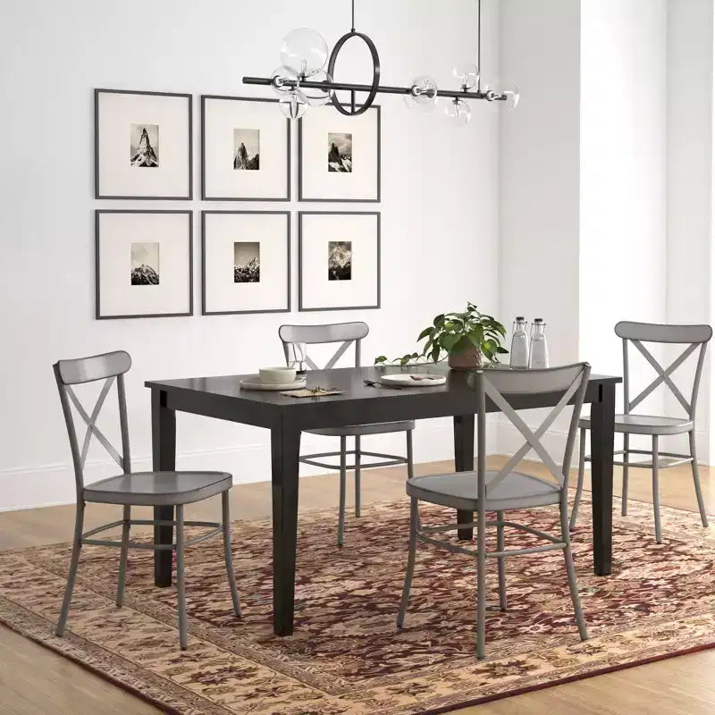Salido Black Finish Dining Set - 5-Piece - iNSPIRE Q