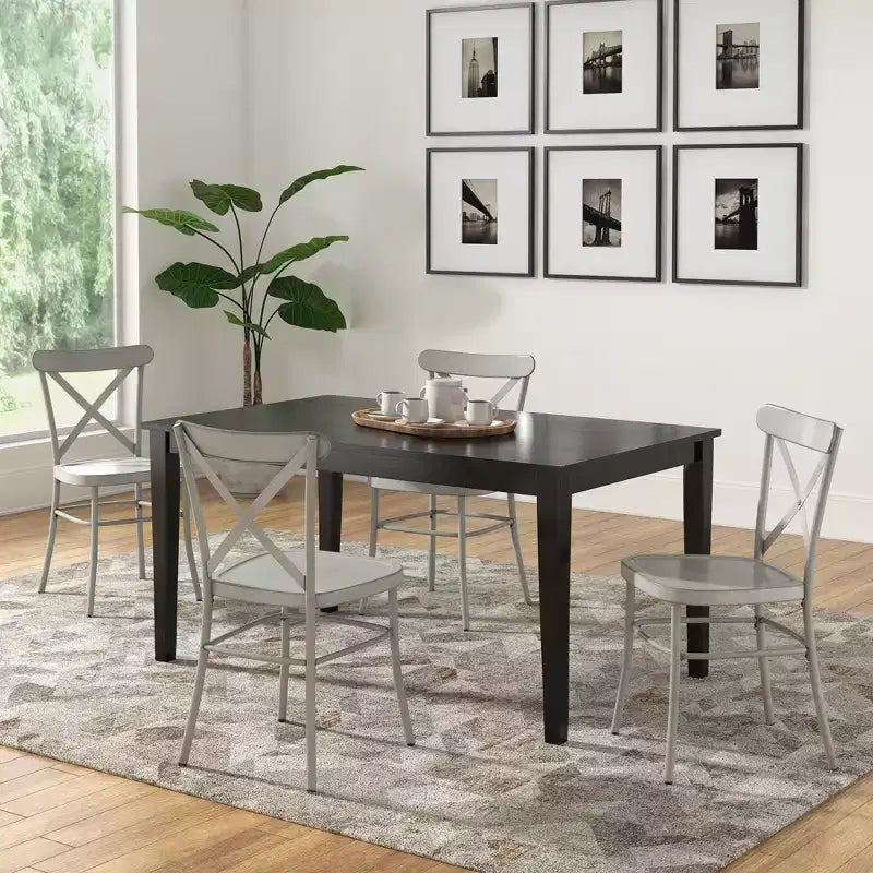Salido Black Finish Dining Set - 5-Piece - iNSPIRE Q