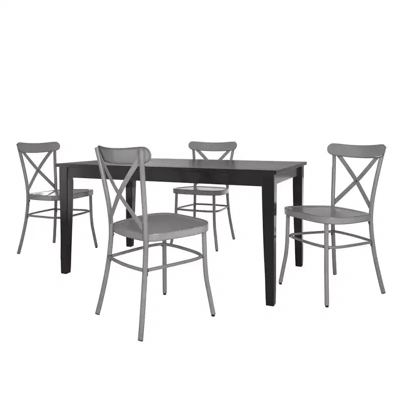 Salido Black Finish Dining Set - 5-Piece - iNSPIRE Q