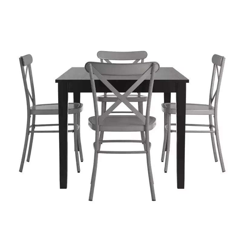 Salido Black Finish Dining Set - 5-Piece - iNSPIRE Q