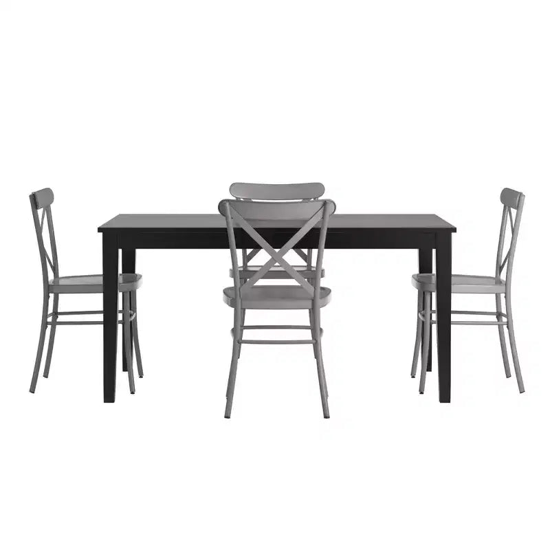 Salido Black Finish Dining Set - 5-Piece - iNSPIRE Q