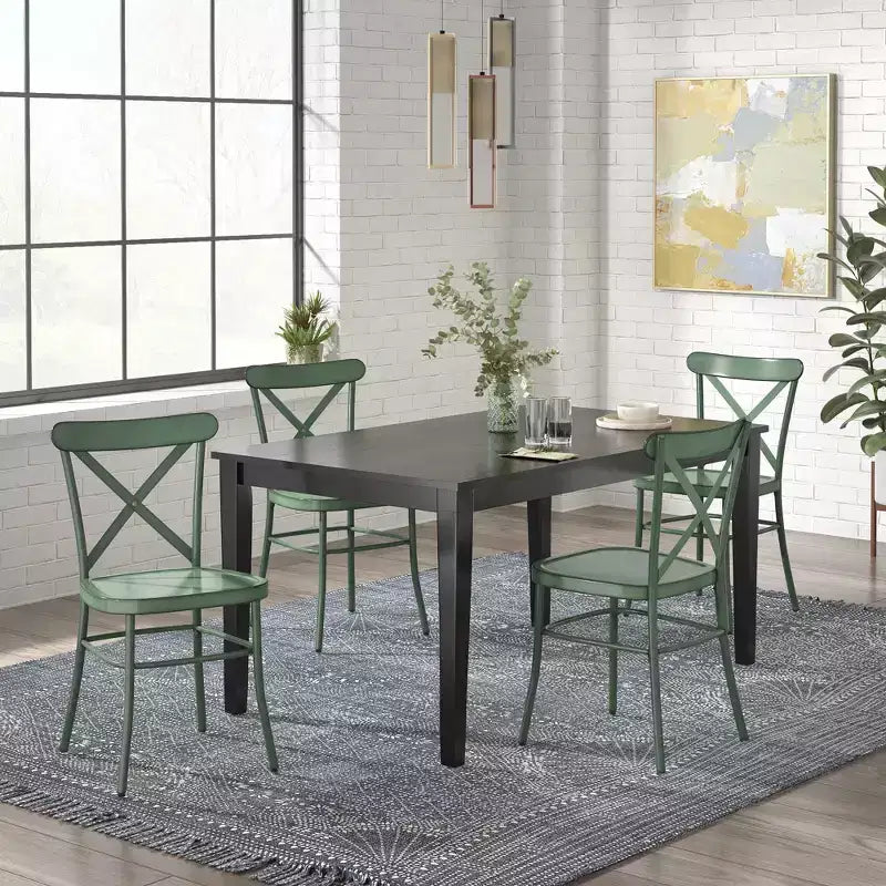 Salido Black Finish Dining Set - 5-Piece - iNSPIRE Q