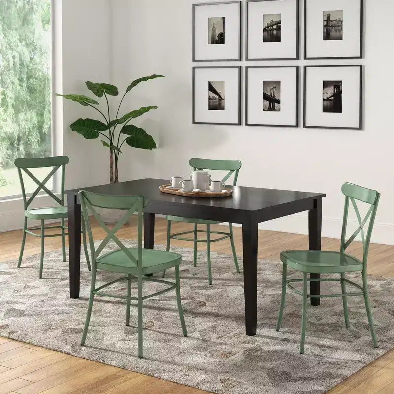 Salido Black Finish Dining Set - 5-Piece - iNSPIRE Q