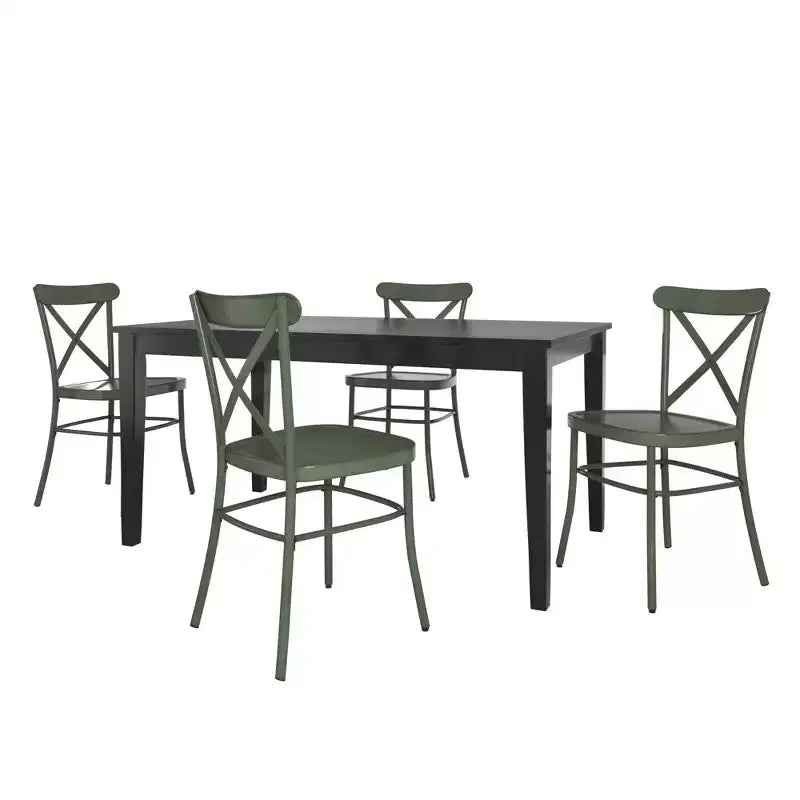 Salido Black Finish Dining Set - 5-Piece - iNSPIRE Q