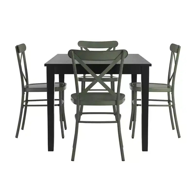 Salido Black Finish Dining Set - 5-Piece - iNSPIRE Q