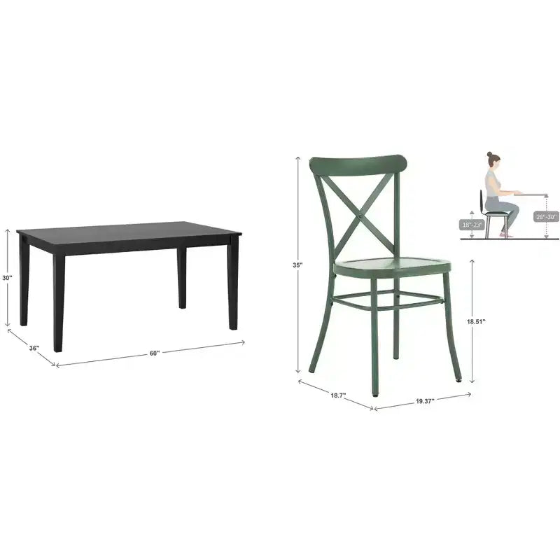Salido Black Finish Dining Set - 5-Piece - iNSPIRE Q