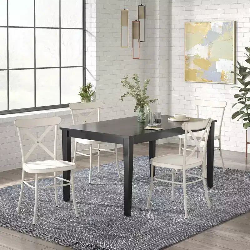 Salido Black Finish Dining Set - 5-Piece - iNSPIRE Q