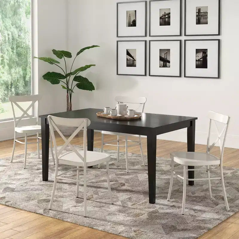 Salido Black Finish Dining Set - 5-Piece - iNSPIRE Q