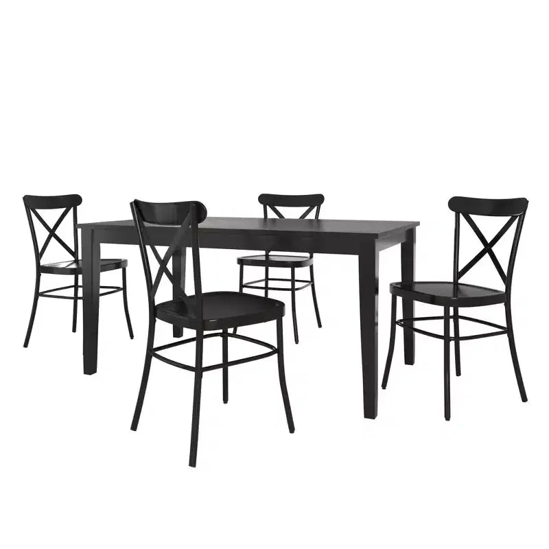 Salido Black Finish Dining Set - 5-Piece - iNSPIRE Q
