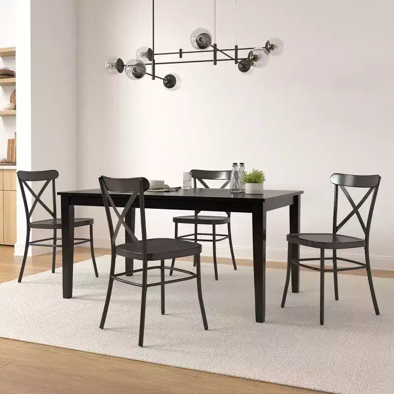 Salido Black Finish Dining Set - 5-Piece - iNSPIRE Q