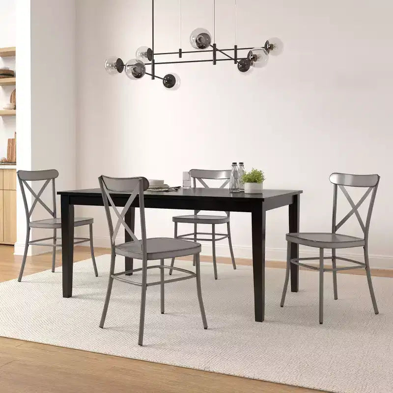 Salido Black Finish Dining Set - 5-Piece - iNSPIRE Q