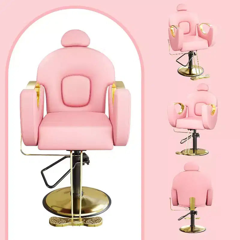 Acekool Reclining Salon Chair Hydraulic Barber Chair 360 Swivel Height Adjustable with Footrest