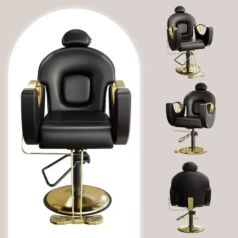 Acekool Reclining Salon Chair Hydraulic Barber Chair 360 Swivel Height Adjustable with Footrest