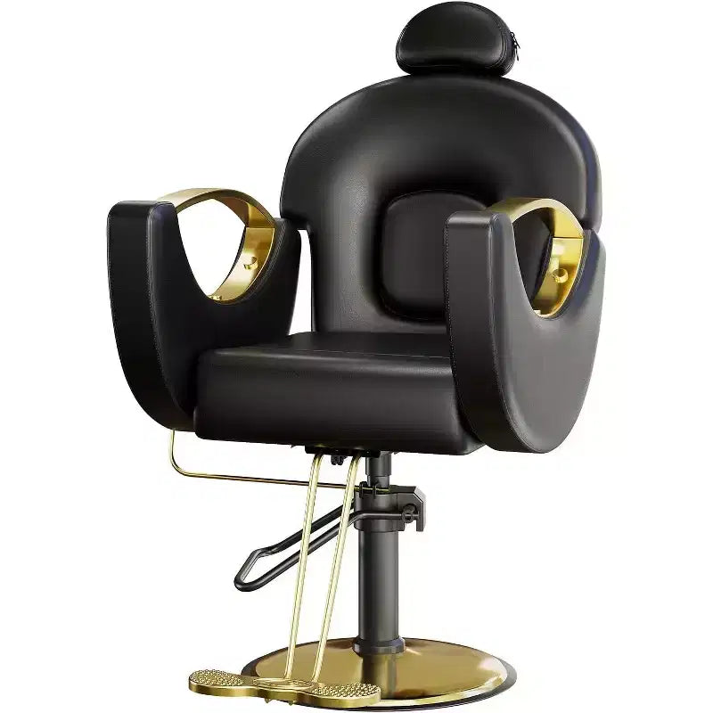 Acekool Reclining Salon Chair Hydraulic Barber Chair 360 Swivel Height Adjustable with Footrest