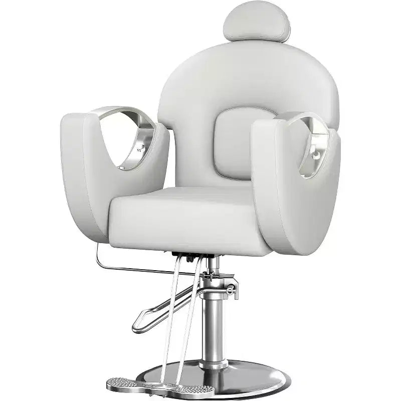 Acekool Reclining Salon Chair Hydraulic Barber Chair 360 Swivel Height Adjustable with Footrest