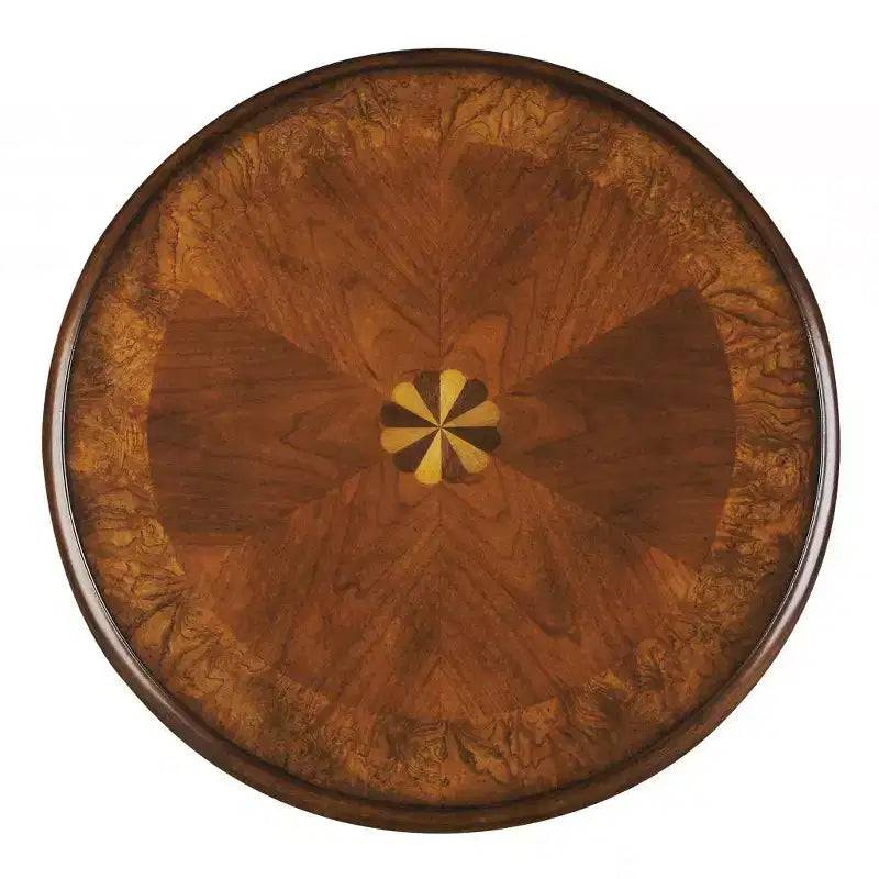 HomeRoots 26 Brown Wood And Wood Round End Table With Shelf