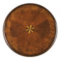 HomeRoots 26 Brown Wood And Wood Round End Table With Shelf