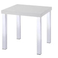 HomeRoots 22 Chrome And White High Gloss Square End Table