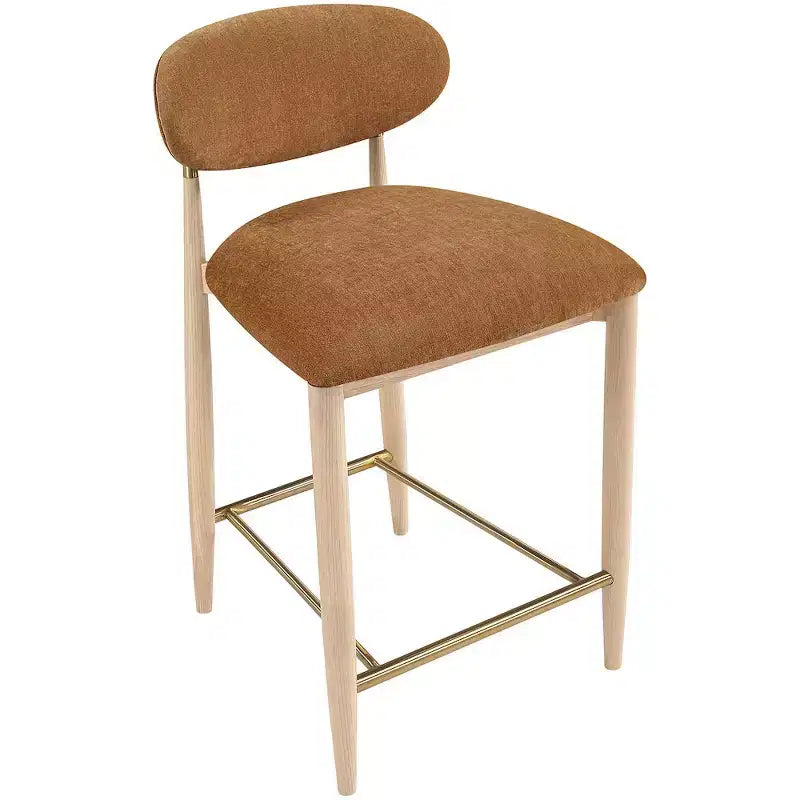 Meridian Furniture Riccio Natural Finish Performance Fabric Counter Stool