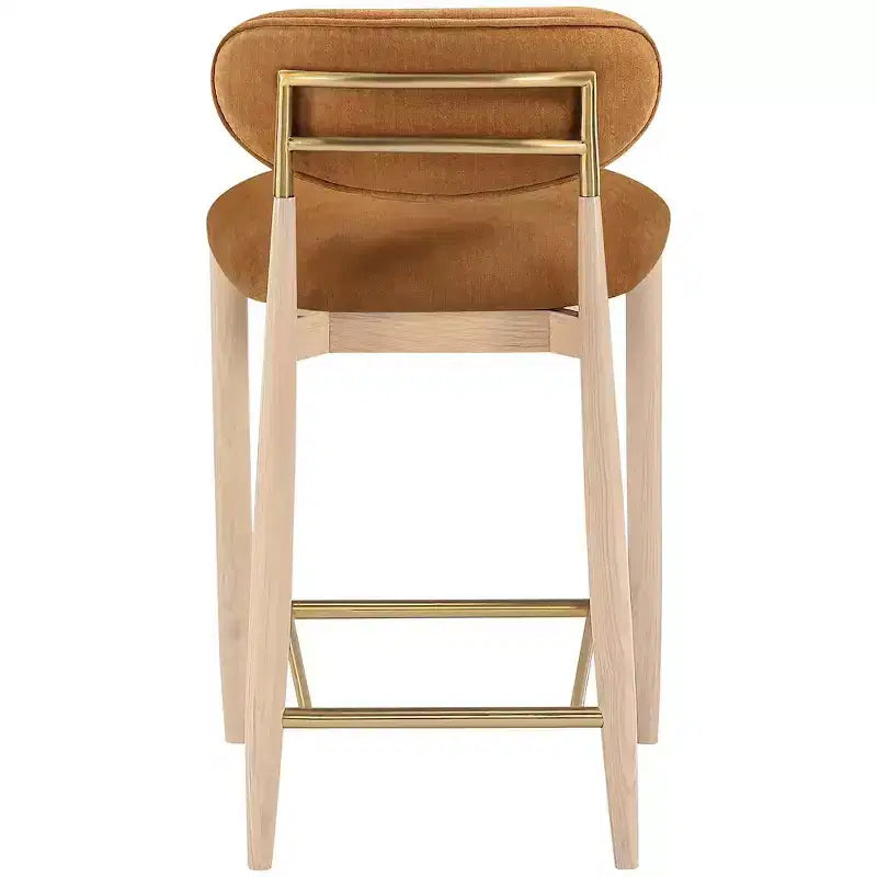 Meridian Furniture Riccio Natural Finish Performance Fabric Counter Stool