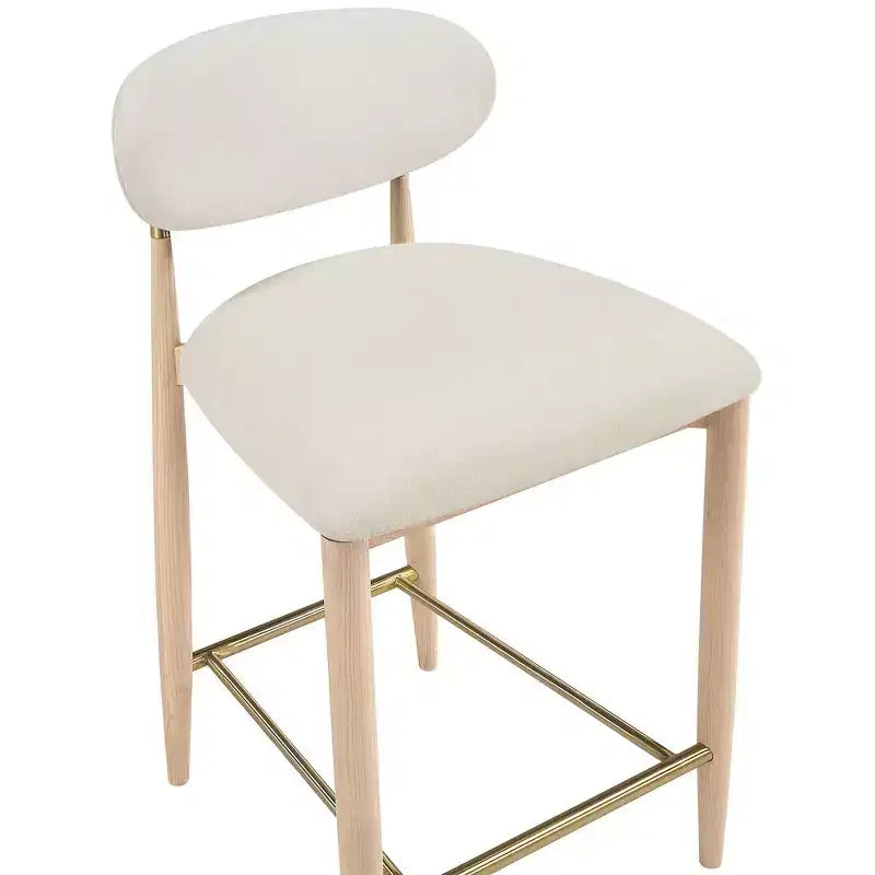 Meridian Furniture Riccio Natural Finish Performance Fabric Counter Stool