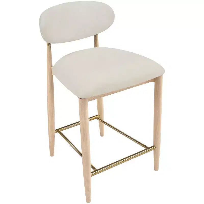 Meridian Furniture Riccio Natural Finish Performance Fabric Counter Stool
