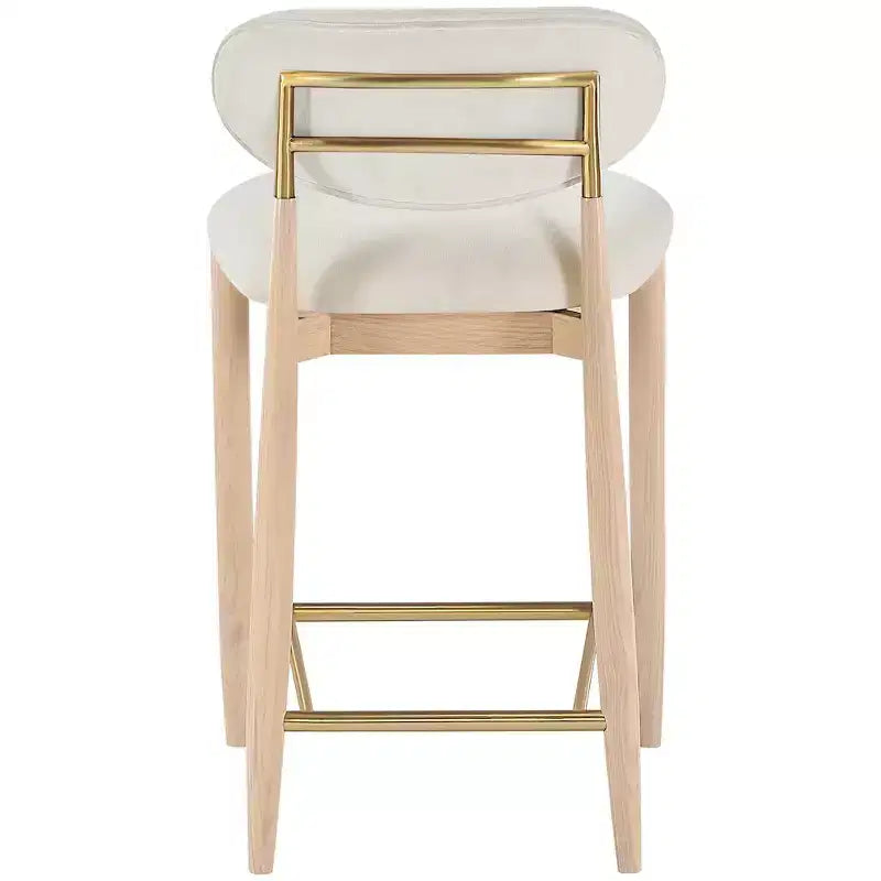 Meridian Furniture Riccio Natural Finish Performance Fabric Counter Stool